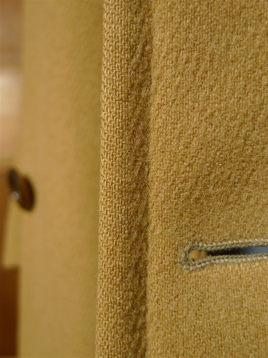 26/0056 vintage british textured camel wool d/b pea coat overcoat 42