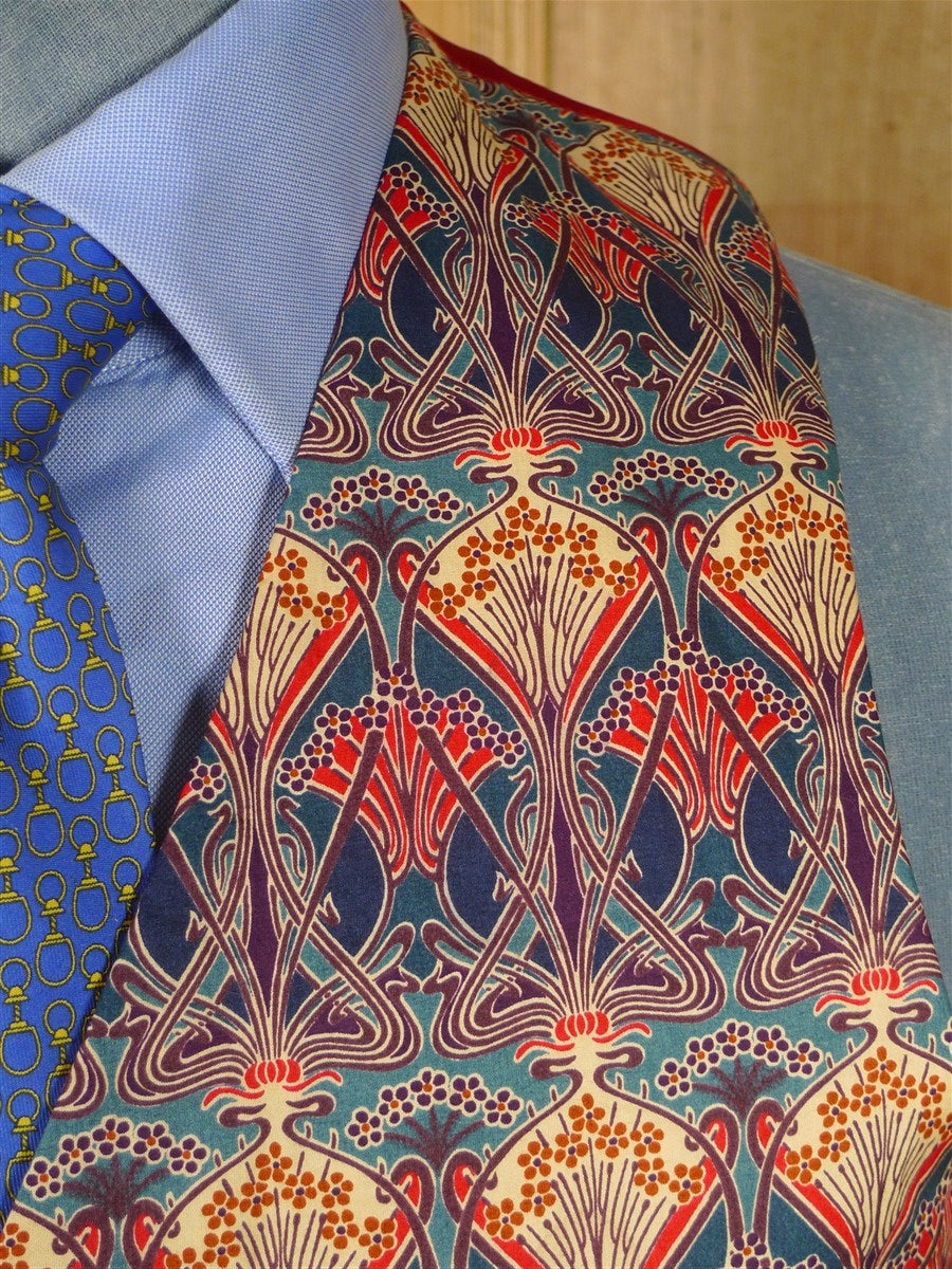 26/0044 immaculate vintage liberty art-deco cotton waistcoat 39-40