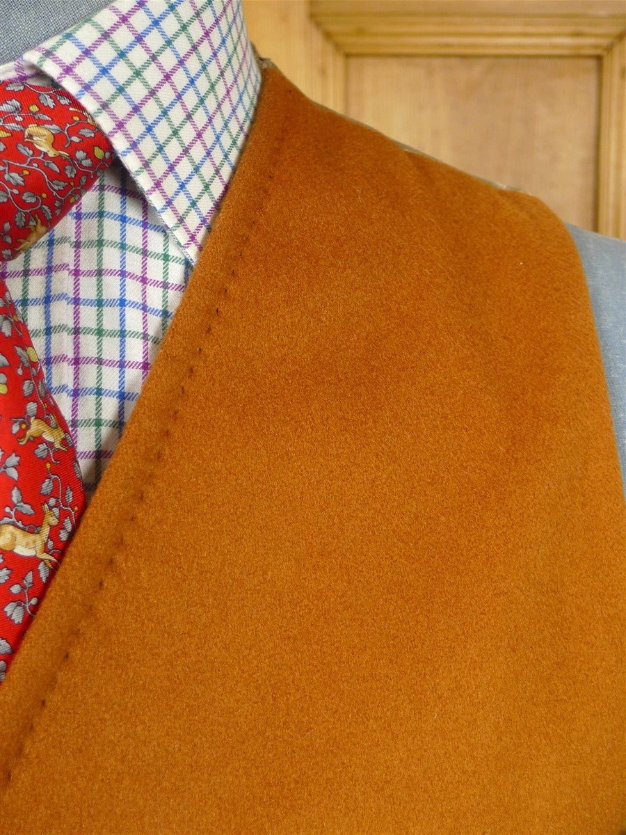 26/0043 vintage british tan brown doeskin wool country waistcoat 39