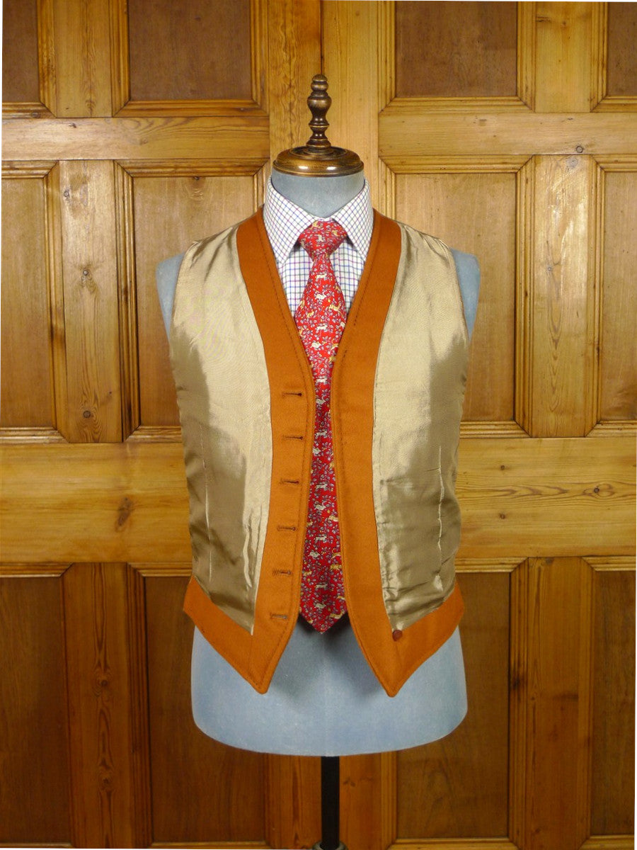 26/0043 vintage british tan brown doeskin wool country waistcoat 39
