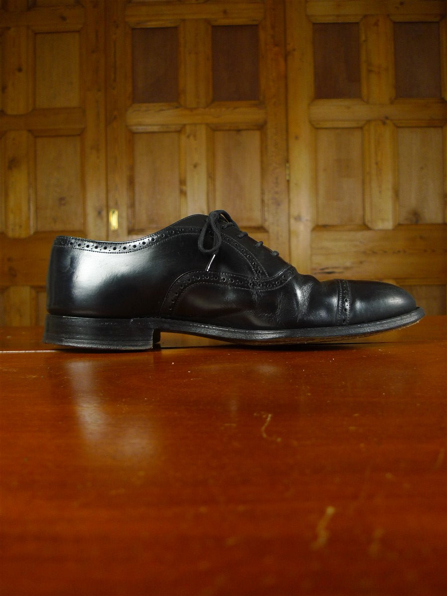 26/0034 vintage church's custom grade black semi-brogue shoe uk 11