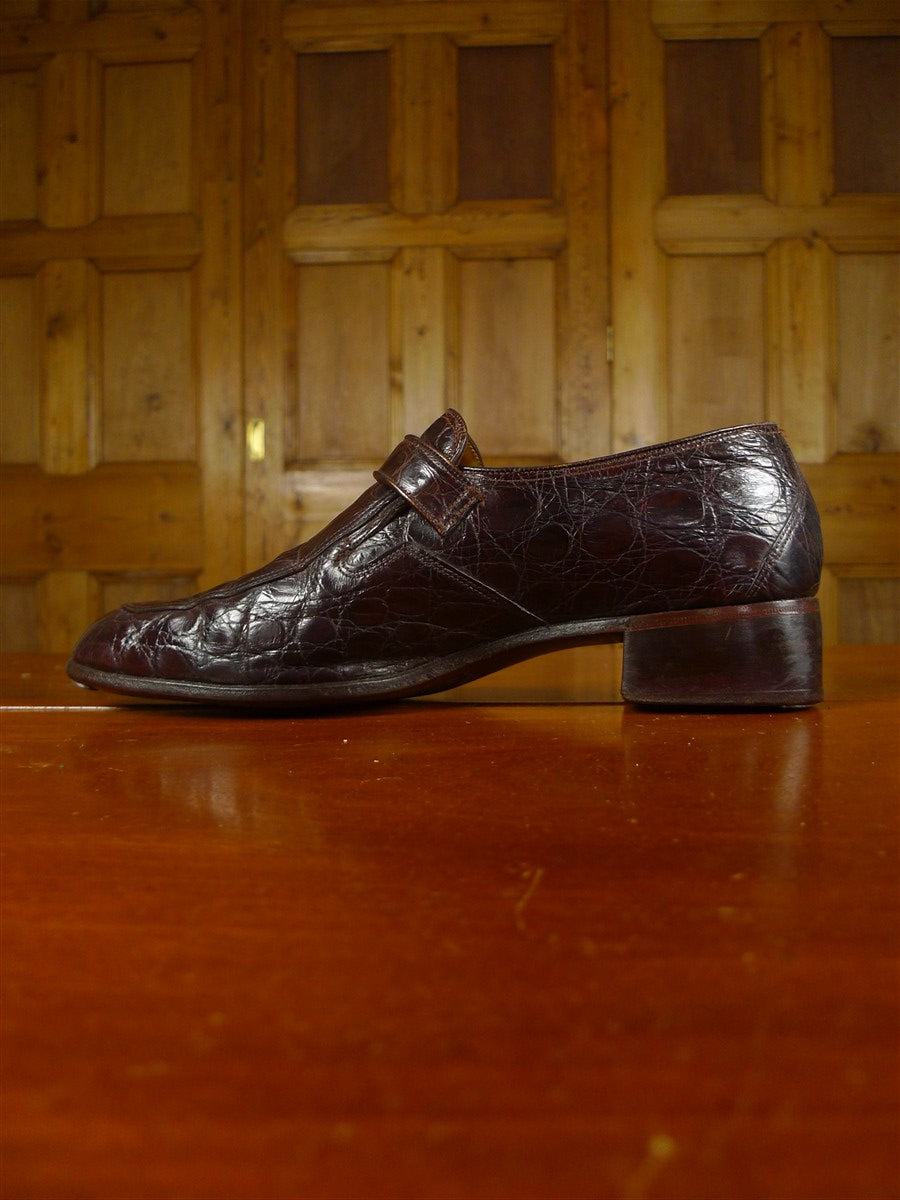 26/0036 vintage bally brown crocodile skin buckle shoe uk 7.5 (uk shipping only)