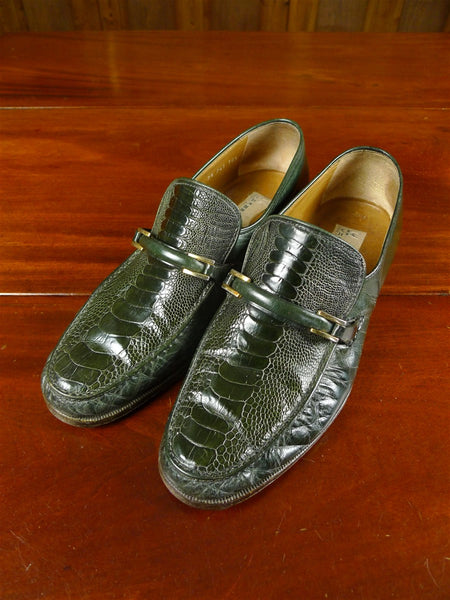 26/0037 vintage green aligator buckle shoe uk 7.5 (uk shipping only)