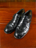 26/0038 vintage bally black crocodile skin buckle shoe uk 7.5 (uk shipping only)