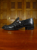 26/0038 vintage bally black crocodile skin buckle shoe uk 7.5 (uk shipping only)