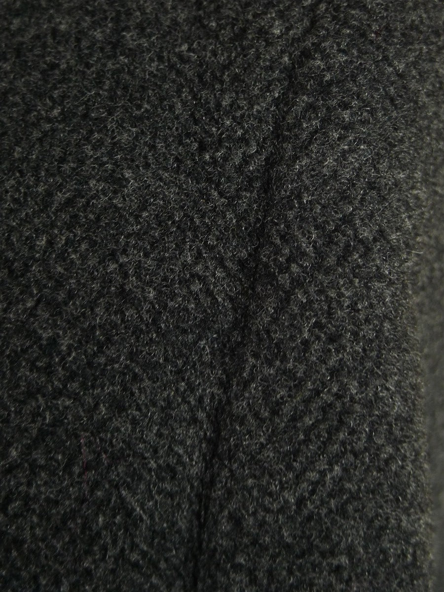 26/0052 vintage 1950s extra heavy crombie textured wool grey overcoat w/ gauntlet cuff 39-40