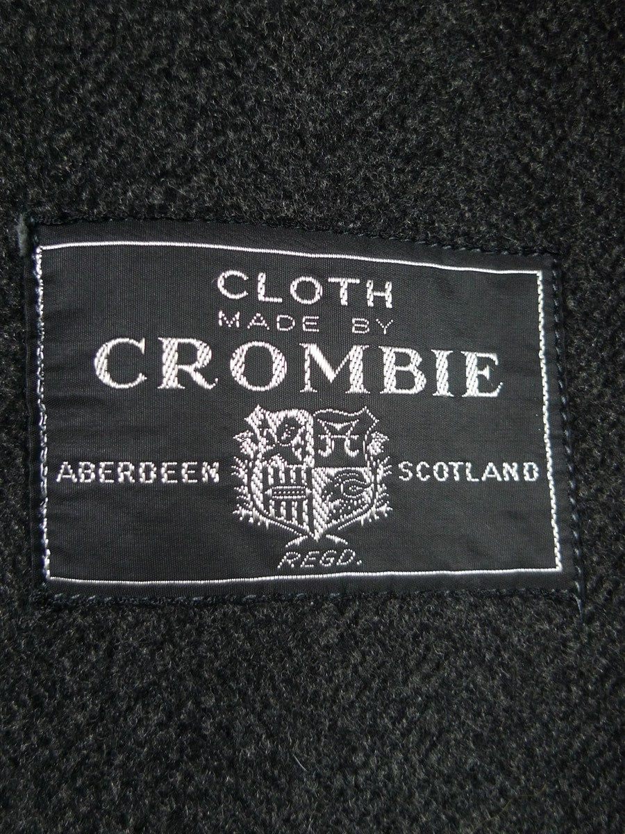26/0052 vintage 1950s extra heavy crombie textured wool grey overcoat w/ gauntlet cuff 39-40
