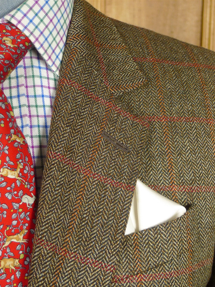 26/0061 near immaculate chester barrie savile row brown / red wp check tweed sports jacket blazer 38 regular