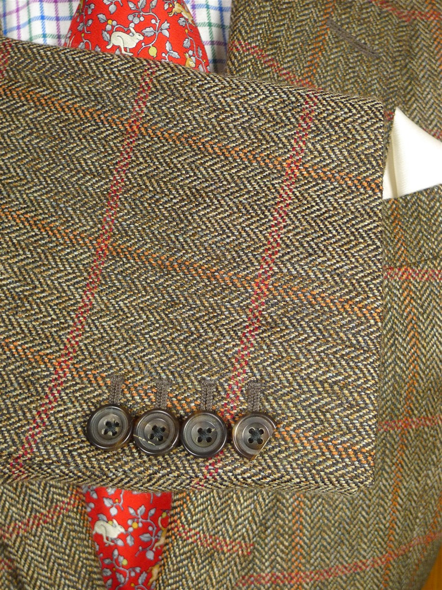 26/0061 near immaculate chester barrie savile row brown / red wp check tweed sports jacket blazer 38 regular