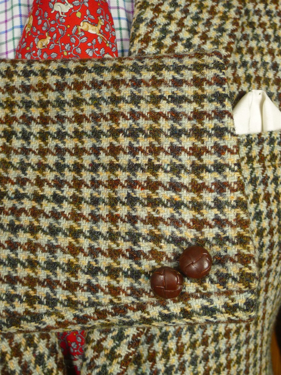 26/0062 wonderful vintage 1960s harris tweed houndstooth check sports jacket 40 short to regular