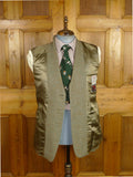 26/0063 wonderful 1950s vintage lovat green harris tweed jacket w/ original leather buttons 40 regular