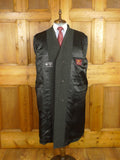 26/0076 nr immaculate vintage crombie charcoal grey herringbone wool overcoat w/ gauntlet cuff 46