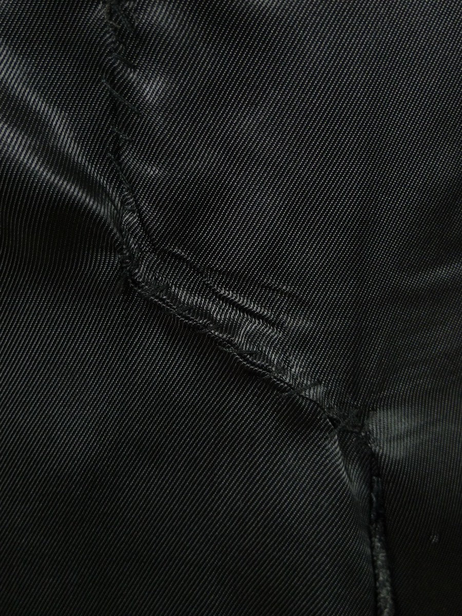 26/0076 nr immaculate vintage crombie charcoal grey herringbone wool overcoat w/ gauntlet cuff 46