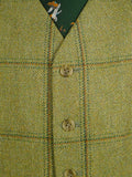 26/0068 nr immaculate stewart christie edinburgh bespoke heavyweight green wp check 3-piece suit  w/ ext trs 45 regular