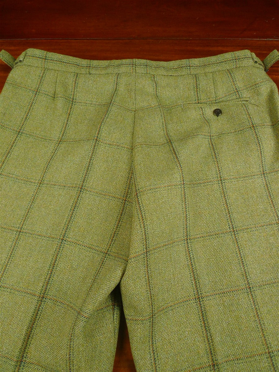 26/0068 nr immaculate stewart christie edinburgh bespoke heavyweight green wp check 3-piece suit  w/ ext trs 45 regular