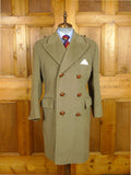 26/0073 extra-heavyweight 1950s vintage british warm overcoat w/ original leather buttons 39 short