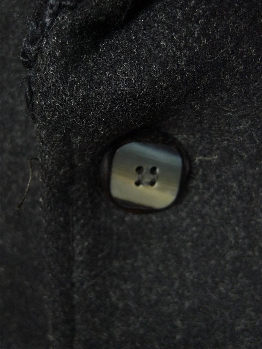 26/0071 immaculate 1960s vintage west of england wool charcoal grey d/b pea coat overcoat w/ astrakhan collar 42