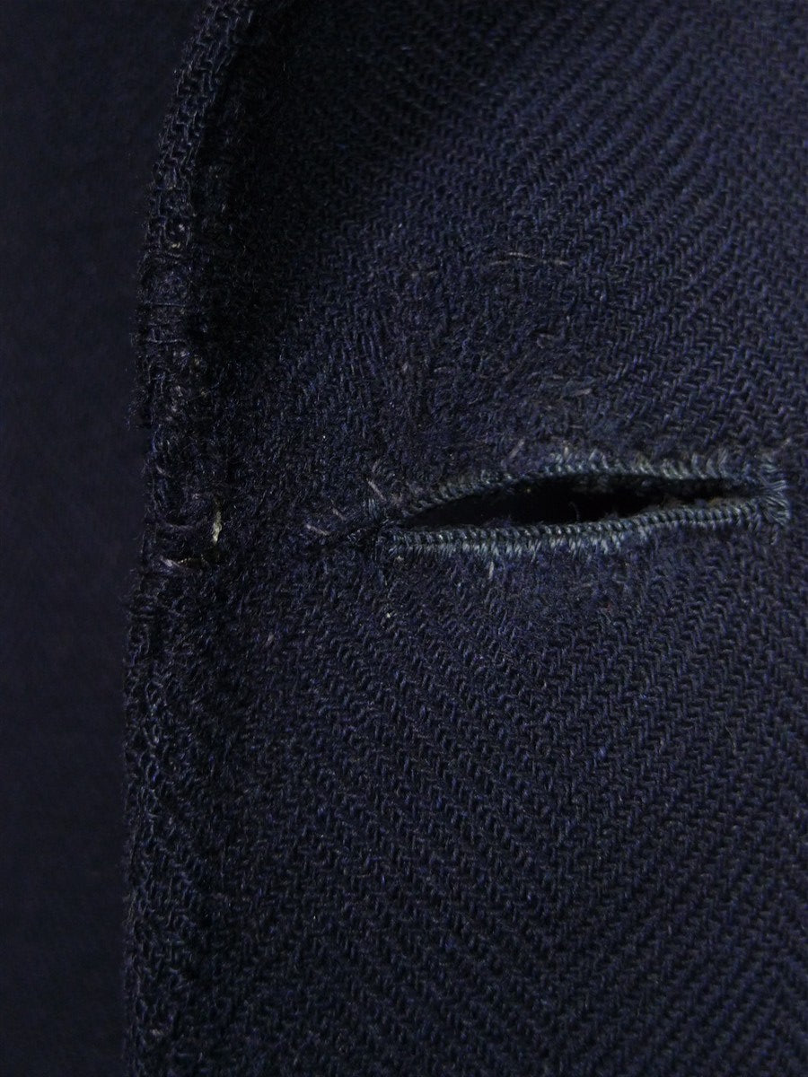 26/0072 wonderful genuine 1950s vintage extra-heavyweight navy blue wool twill d/b king coat overcoat 40-41 long