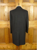 26/0078 immaculate heavyweight charcoal grey herringbone west of england wool overcoat 41-42