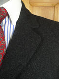 26/0078 immaculate heavyweight charcoal grey herringbone west of england wool overcoat 41-42