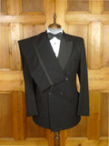 26/0067 immaculate pakeman catto carter black barathea wool / grosgrain facing d/b dinner suit 44 long