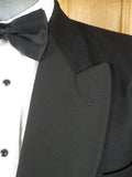 26/0067 immaculate pakeman catto carter black barathea wool / grosgrain facing d/b dinner suit 44 long