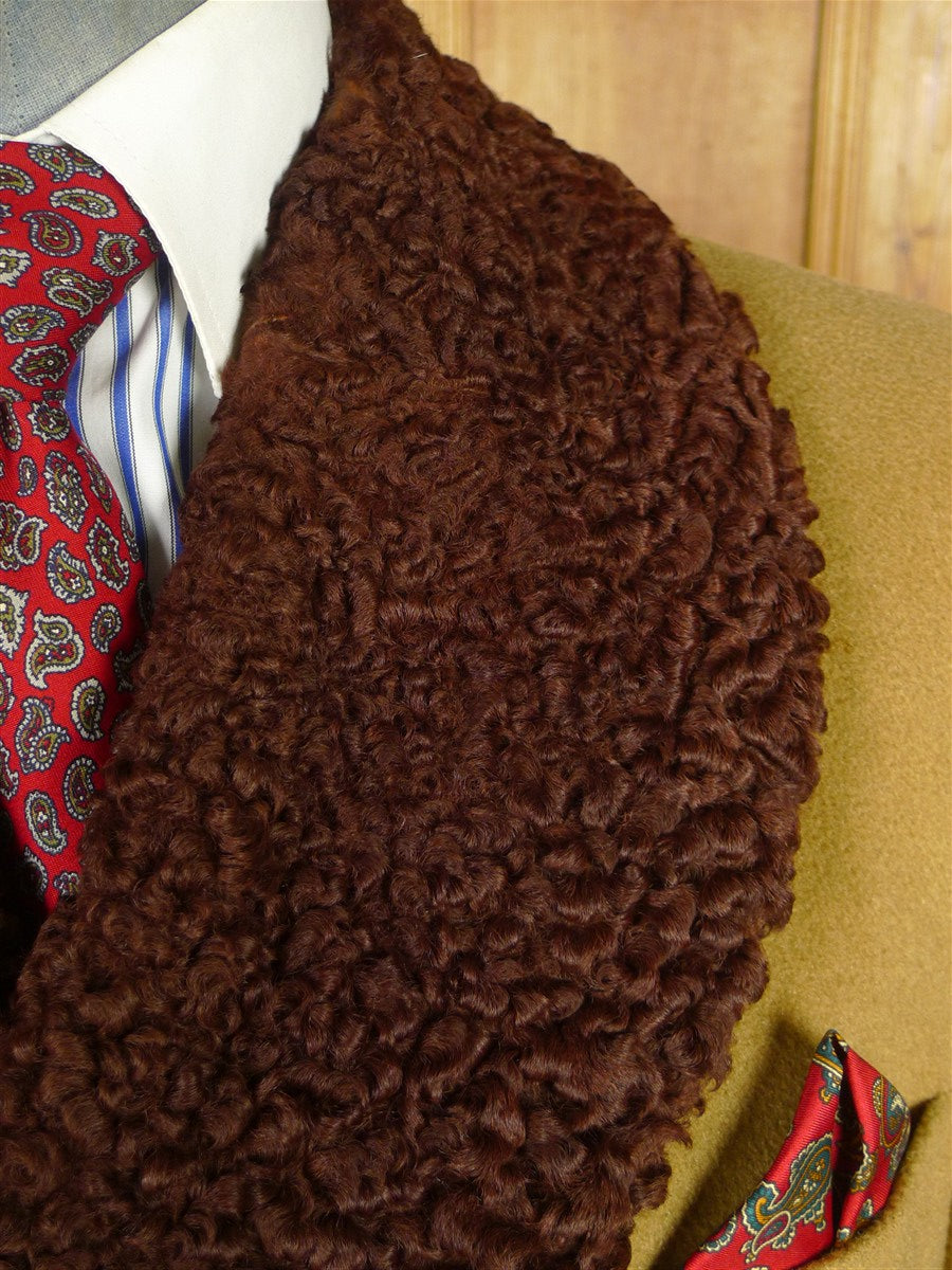 26/0069 fabulous 1960s vintage chester barrie for harrods cashmere camel coat w/ brown astrakhan collar 40