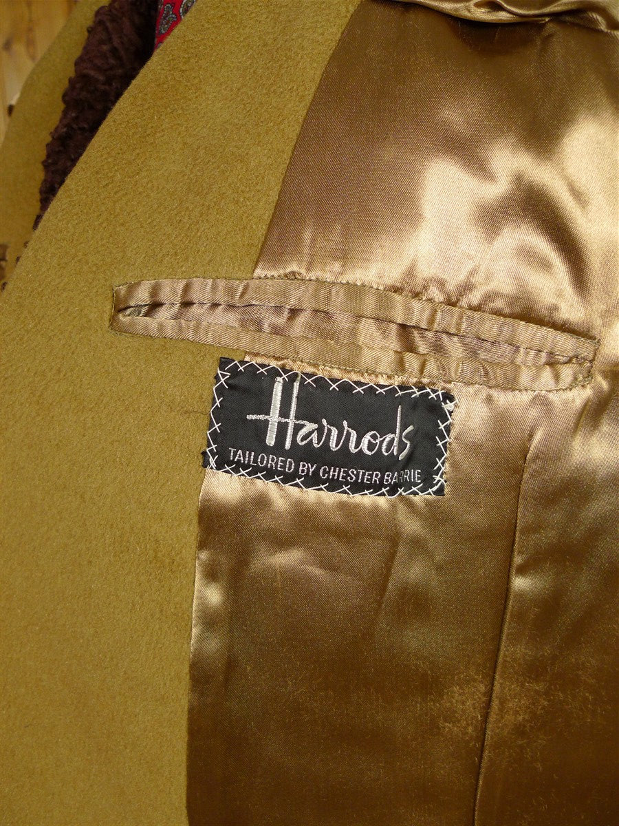 26/0069 fabulous 1960s vintage chester barrie for harrods cashmere camel coat w/ brown astrakhan collar 40