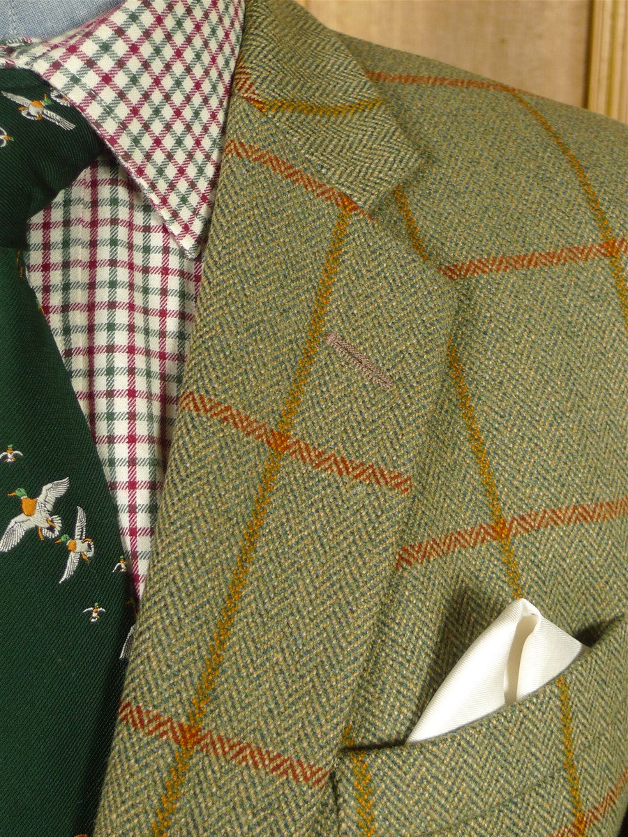 26/0084 bladen supasax heavyweight green wp check tweed sports jacket 45 regular