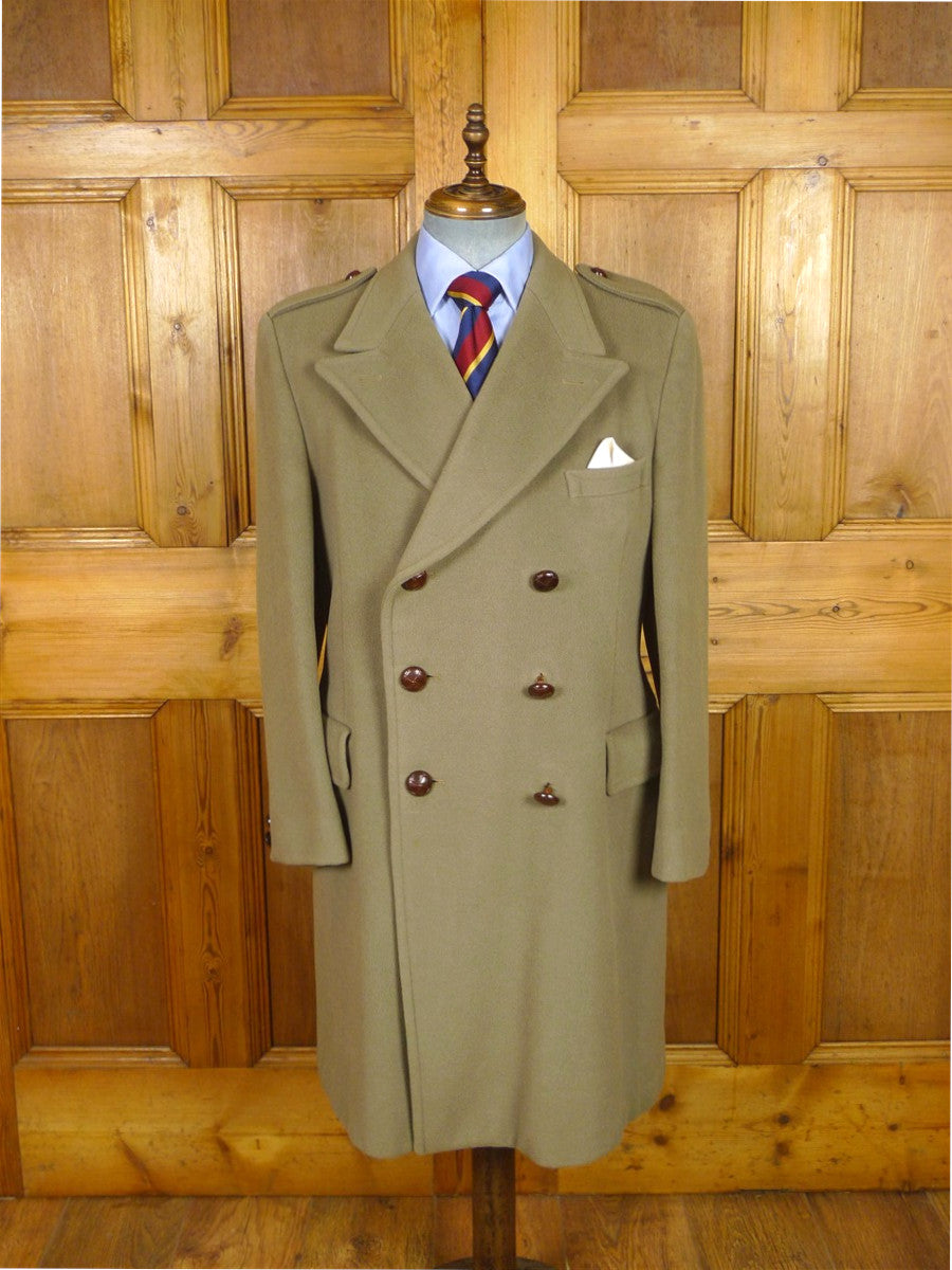 26/0103 vintage extra-heavyweight crombie melton wool d/b british warm overcoat coat 41-42