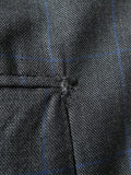 26/0115 beautiful luis herrera sevilla bespoke grey / blue wp check superfine wool suit 39 short