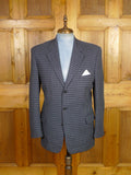 26/0127 immaculate vintage jaeger london blue check wool sports jacket blazer 42 regular