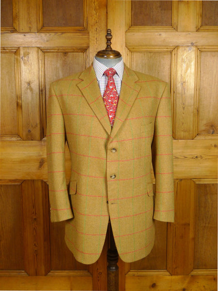 26/0128 mint unworn bladen supasax 100% lambswool tan brown wp check tweed sports jacket 50 regular