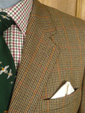 26/0132 near immaculate john g hardy gun check tweed jacket w/ leather buttons 42 long