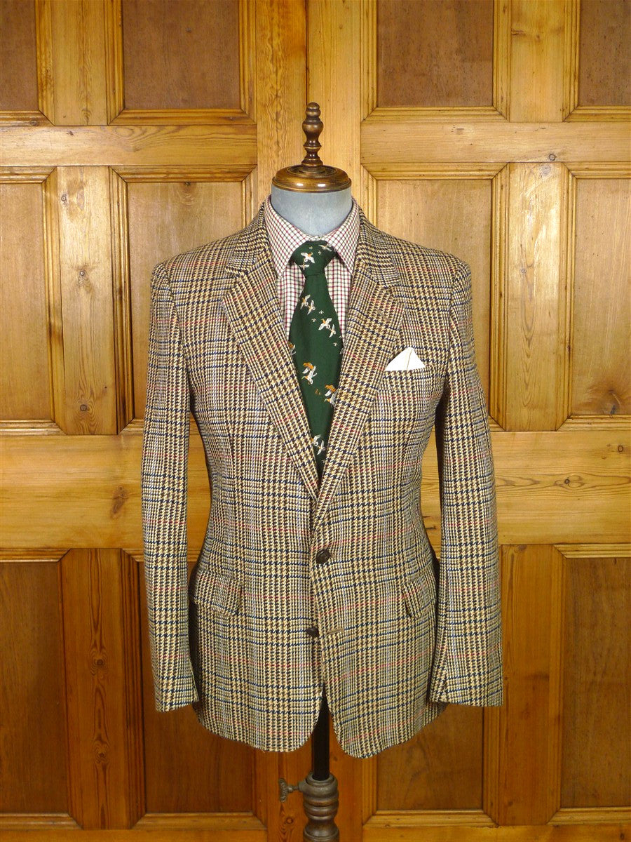 26/0142 vintage crombie pure lambswool glen check tweed sports jacket blazer 38 regular