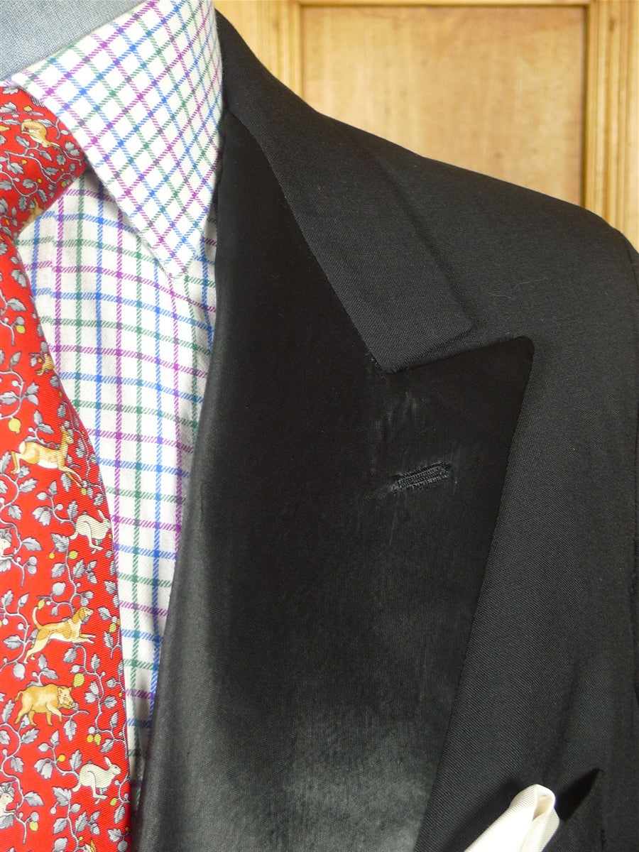 26/0146 immaculate bespoke tailored prince charlie black mohair evening jacket 39 short to regular