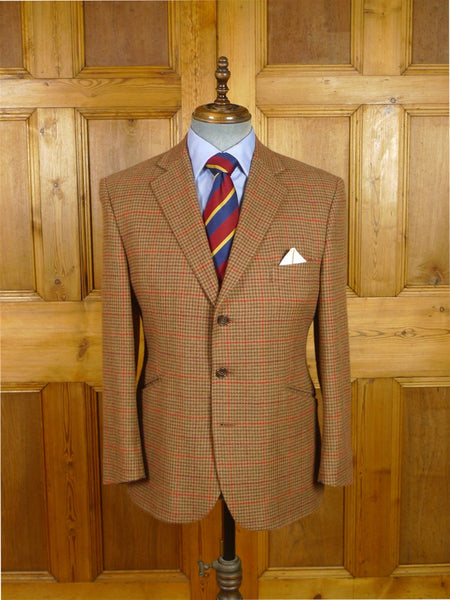 26/0151 immaculate vintage hackett london pure cashmere gun check sports jacket blazer 39-40 short