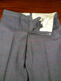 26/0168 fabulous vintage turnbull & asser london heavyweight grey / red wp check worsted suit 40 short