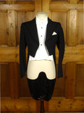 26/0171 genuine 1930s vintage black barathea wool evening tailcoat tails w/ marcella silk facings 32 regular
