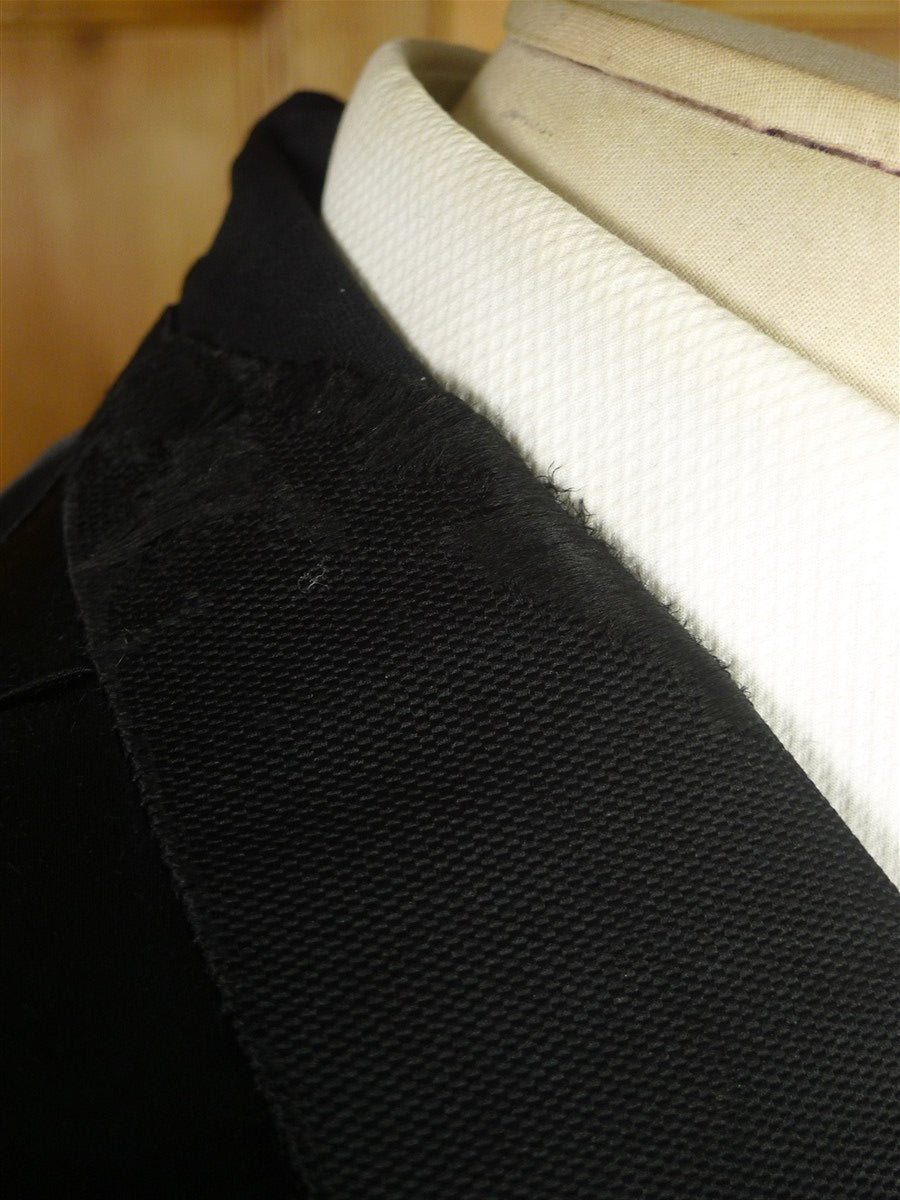 26/0171 genuine 1930s vintage black barathea wool evening tailcoat tails w/ marcella silk facings 32 regular