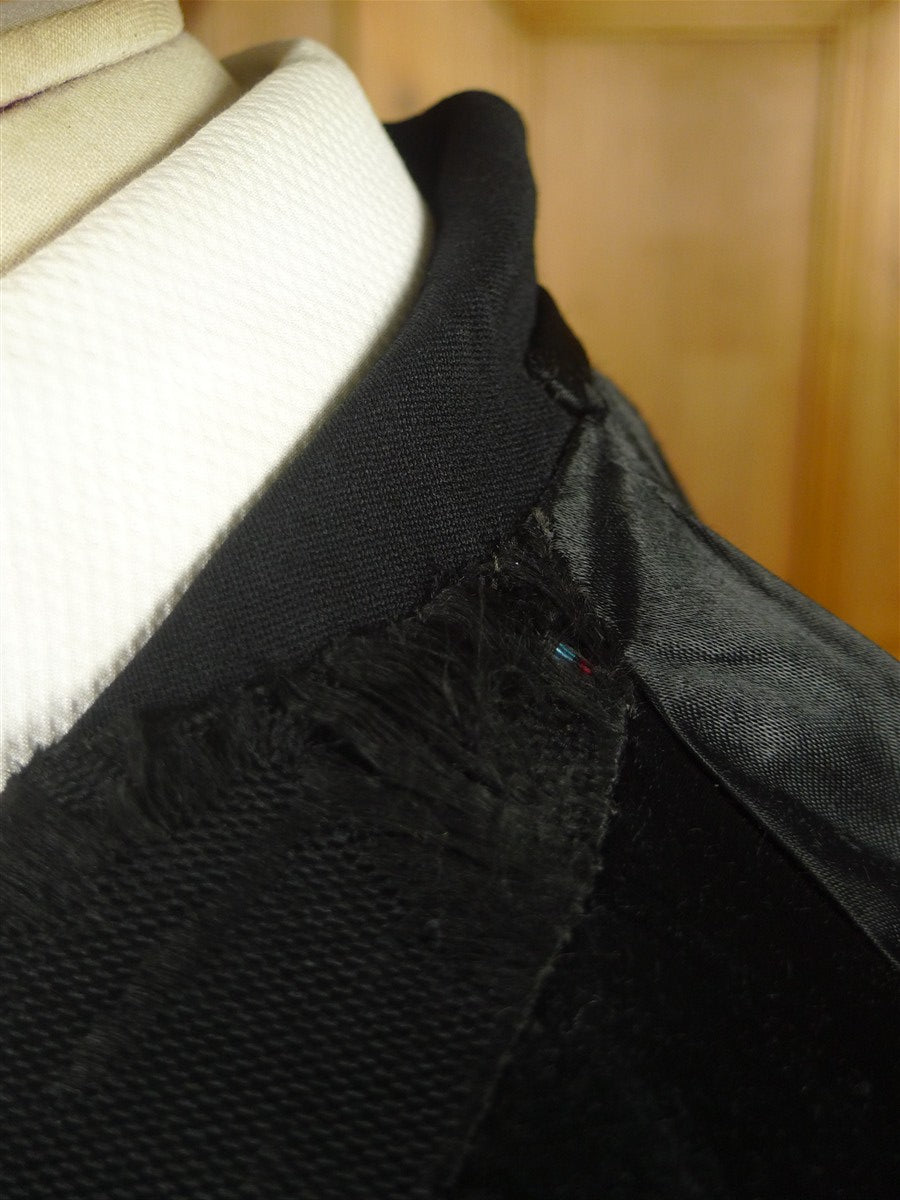 26/0171 genuine 1930s vintage black barathea wool evening tailcoat tails w/ marcella silk facings 32 regular