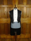 26/0173 genuine 1940s 1950s vintage black evening tailcoat w/ silk satin facings 37 regular to long