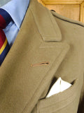 26/0176 vintage 1950s 1960s gieves savile row extra-heavyweight british warm overcoat coat w/ original leather buttons 39