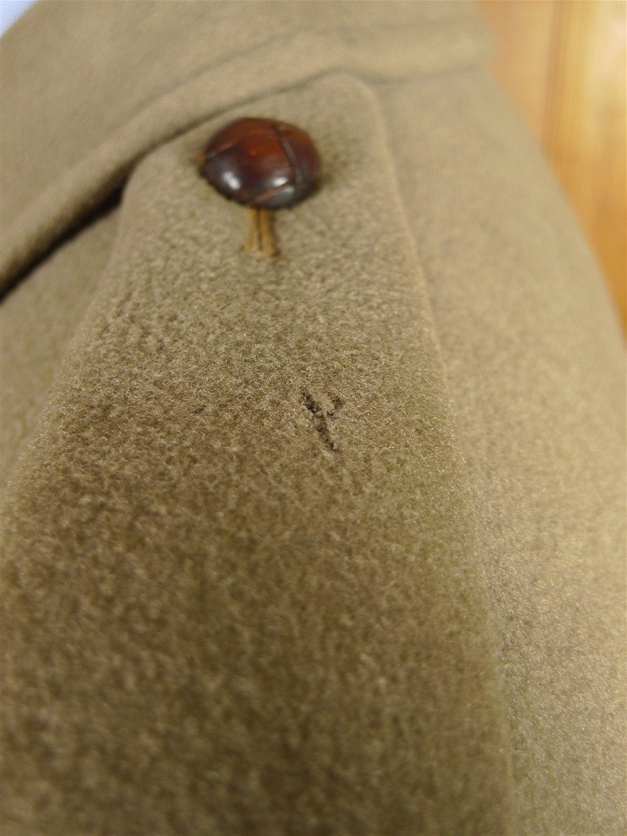 26/0176 vintage 1950s 1960s gieves savile row extra-heavyweight british warm overcoat coat w/ original leather buttons 39
