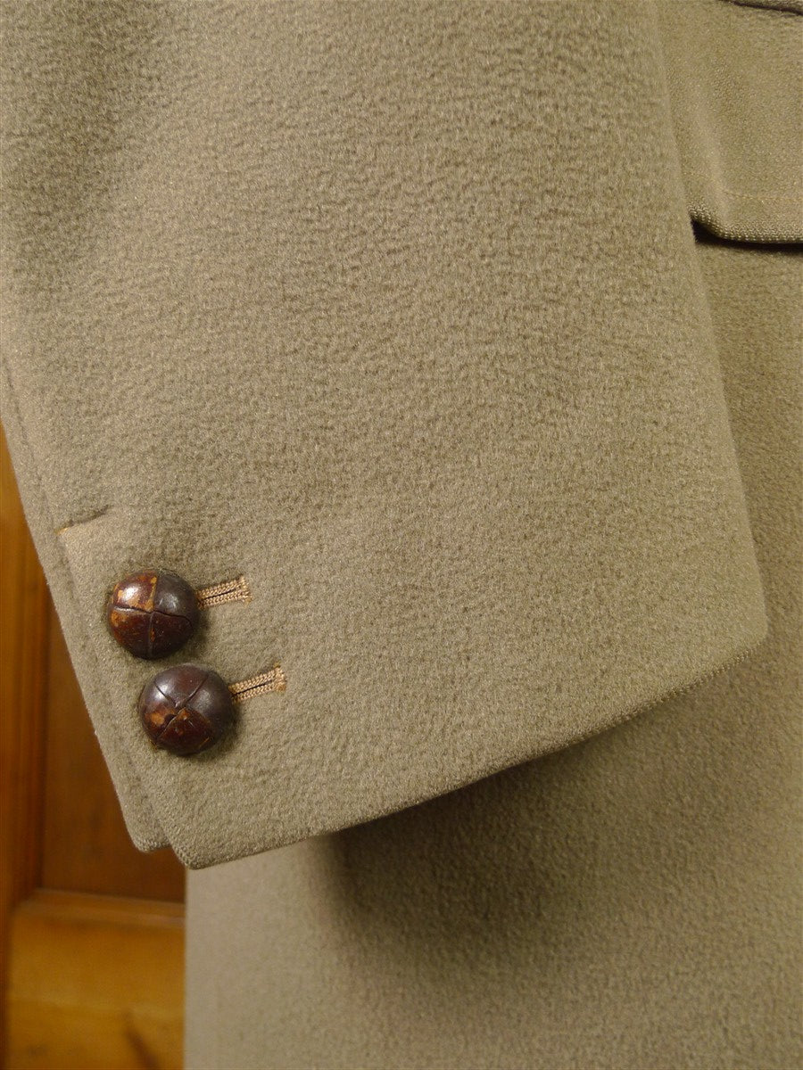 26/0176 vintage 1950s 1960s gieves savile row extra-heavyweight british warm overcoat coat w/ original leather buttons 39