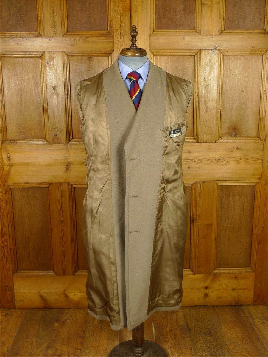 26/0176 vintage 1950s 1960s gieves savile row extra-heavyweight british warm overcoat coat w/ original leather buttons 39