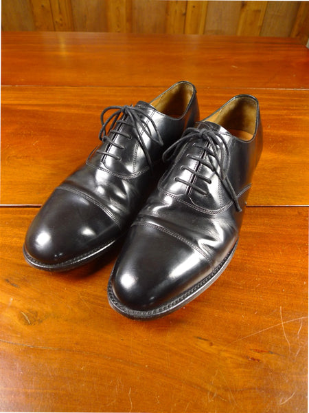 26/0266 vintage barker black calf leather oxford shoe uk 8 g