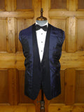 26/0208 exceptional 2017 lh napoli italian bespoke midnight blue mohair dinner suit w/ grosgrain silk facings 40 long