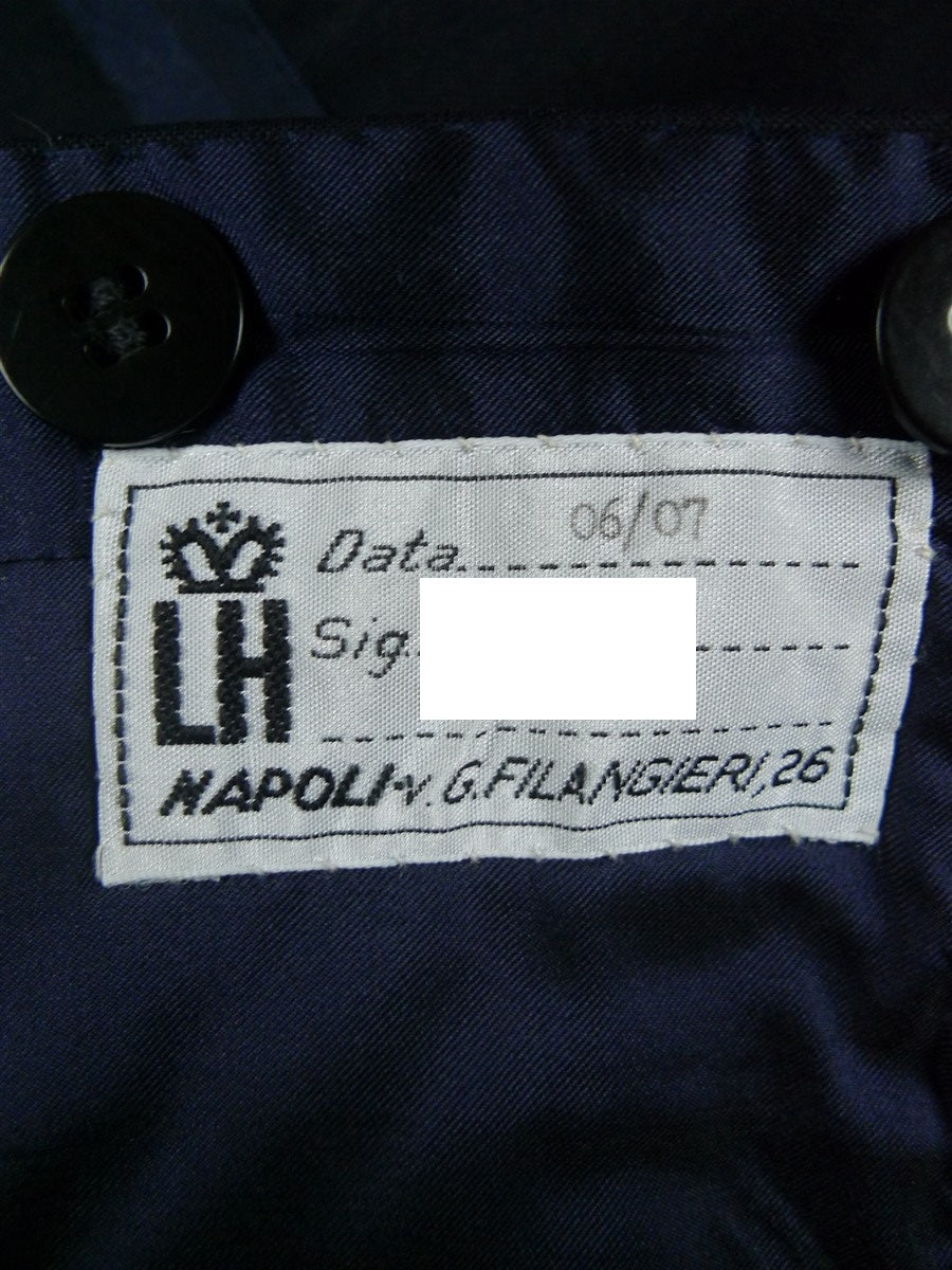 26/0208 exceptional 2017 lh napoli italian bespoke midnight blue mohair dinner suit w/ grosgrain silk facings 40 long