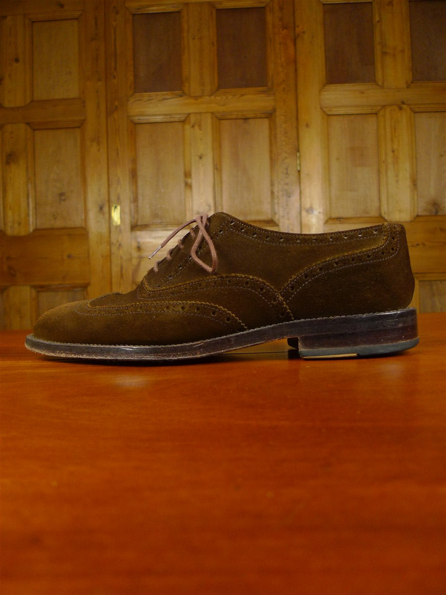 26/0213 john white northampton brown suede brogue shoe uk 8.5